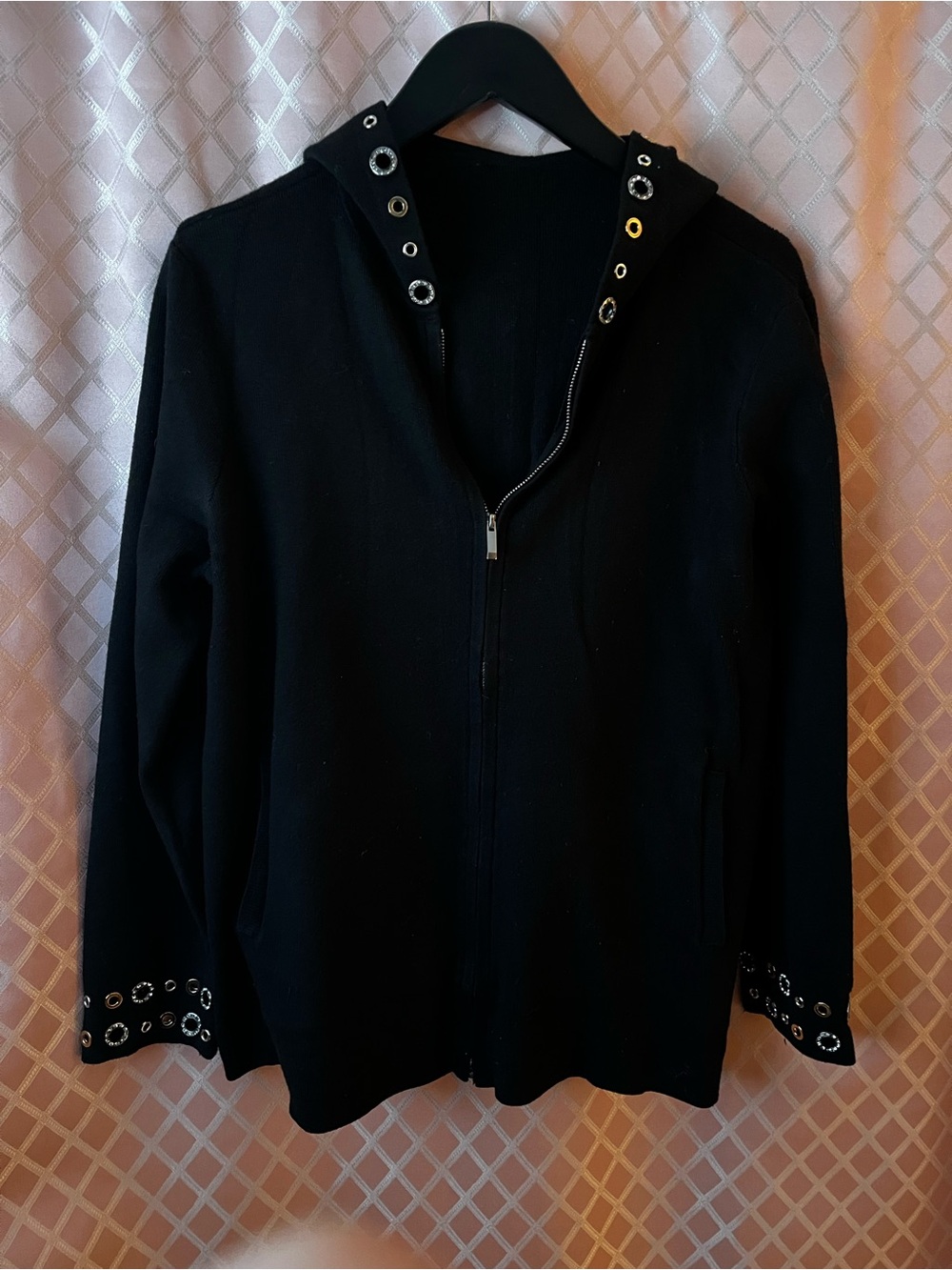 Chico’s Hooded Zip Utility Jacket with Grommet Accents and Matching Pants